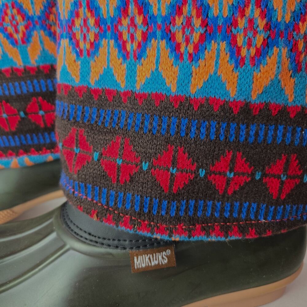 MUK LUKS Sydney Rain boot Waterproof Shoe Bohemian Aztec Festival Size 7 #C933 - Picture 2 of 7